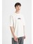 Oversize Fit Bisiklet Yaka Sırt Baskılı Kısa Kollu Tişört B4900AX24SP 6
