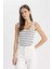 Slim Fit Dar Kesim Çizgili Bisiklet Yaka Ribana Atlet C6610AX24SM 3