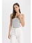Slim Fit Dar Kesim Çizgili Bisiklet Yaka Ribana Atlet C6610AX24SM 4