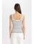 Slim Fit Dar Kesim Çizgili Bisiklet Yaka Ribana Atlet C6610AX24SM 5