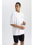 Fit Oversize Fit Bisiklet Yaka Sırt Baskılı Kısa Kollu Tişört C0423AX24SM 5