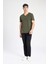 %100 Pamuk Slim Fit Dar Kesim V Yaka Basic Düz Kısa Kollu Tişört M7668AZ24SP 6