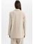 Oversize Geniş Kalıp Ceket Yaka Keten Karışımlı Blazer Ceket C6243AX24SM 6