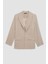 Oversize Geniş Kalıp Ceket Yaka Keten Karışımlı Blazer Ceket C6243AX24SM 7