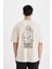 One Piece Oversize Fit Bisiklet Yaka Baskılı Kısa Kollu Tişört B8098AX24SM 7