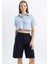 Coool Oversize Geniş Kalıp Cep Detaylı Crop Kısa Kollu Gömlek C0739AX24SP 6