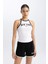Fit Crop Bisiklet Yaka Baskılı Ribana Atlet B8972AX24SM 6