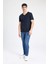 %100 Pamuk Slim Fit Dar Kesim V Yaka Basic Düz Kısa Kollu Tişört M7668AZ24SP 7