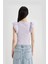 Slim Fit Dar Kesim Bisiklet Yaka Fitilli Kaşkorse Kısa Kollu Tişört X5562AZ24SP 6