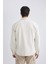 Regular Fit Polo Yaka Keten Karışımlı Düğmeli Cepli Yazlık Gömlek Ceket B4529AX24SP 6