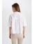 Boxy Fit Keten Karışımlı Kısa Kollu Gömlek V2523AZ24SM 6