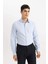 Slim Fit Dar Kesim Polo Yaka Petek Dokulu Uzun Kollu Gömlek B6476AX24SP 6