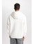 Oversize Geniş Kalıp Yarım Fermuarlı Baskılı Kapüşonlu Sweatshirt B4847AX24SP 6