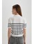 Regular Fit Polo Yaka Çizgili Kısa Kollu Triko Tişört C4402AX24SM 6