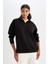 Fit Oversize Fermuarlı Dik Yaka Spor Sweatshirt B7756AX24SP 3