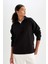 Fit Oversize Fermuarlı Dik Yaka Spor Sweatshirt B7756AX24SP 4