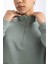 Fit Crop Dik Yaka Etek Ucu Lastikli Basic Düz Sporcu Sweatshirt C3747AX24SP 7