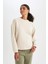 Fit Oversize Geniş Kalıp Bisiklet Yaka Basic Düz Skuba Dalgıç Kumaş Sporcu Sweatshirt B4668AX24SP 7