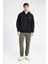 Oversize Geniş Kalıp Yarım Fermuarlı Kapüşonlu Sırt Baskılı Sweatshirt B4804AX24SP 6