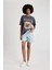 Unisex Ramones Oversize Geniş Kalıp Bisiklet Yaka Kısa Kollu Yıkamalı Soluk Efektli Tişört C3773AX24SM 7