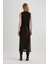 Bodycon Vücudu Saran Yarım Balıkçı Yaka Basic Düz Tül Kolsuz Maxi Abiye Elbise C3519AX24SP 7