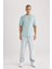 Comfort Regular Fit Rahat Kalıp Bisiklet Yaka Baskılı Kısa Kollu Ağır Kumaş Tişört B4220AX24SP 6