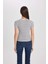 Fitted Bisiklet Yaka Çizgili Fitilli Kaşkorse Basic Düz Kısa Kollu Tişört K1965AZ24SM 6