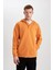 Comfort Regular Fit Rahat Kalıp Kapüşonlu Çıtçıt Kapamalı Baskılı Sweatshirt B4766AX24SP 6