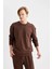 Boxy Fit Bisiklet Yaka Baskılı Sweatshirt C2207AX24SP 7
