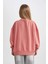 Kız Çocuk Oversize Geniş Kalıp Bisiklet Yaka Baskılı Sweatshirt C0571A824SP 6