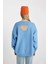 Coool Blink Oversize Fit Bisiklet Yaka Kalın Sweatshirt B3028AX23WN 6