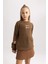 Kız Çocuk Loose Fit Yarım Balıkçı Yaka Triko Kazak B3996A823AU 6