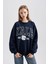 Yale University Oversize Fit Bisiklet Yaka Kalın Sweatshirt B2539AX23WN 7