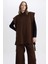 Regular Fit Bisiklet Yaka Basic Düz Yan Bağlama Detaylı Triko Süveter Y1323AZ23AU 6
