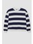 Relax Fit Çizgili Bisiklet Yaka Sweatshirt A1883AX23AU 6