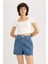 Mom Fit Yüksek Bel Jean %100 Pamuk Şort B0307AX23HS 4