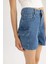 Mom Fit Yüksek Bel Jean %100 Pamuk Şort B0307AX23HS 5