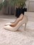 Ayrıs Ince Topuk Asimetrik Kesim Stiletto 10,5cm Gelin Ayakkabısı 1
