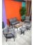 Linda 2-1-1 + 2 Puf Sehpalı Gri Bahçe Balkon Takımı 1