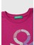 United Colors Of Benetton Kız Çocuk Fuşya Önü Parıltılı Logo Baskılı Regular Fit Uzun Kollu T-Shirt 3