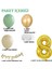 8 Yaş Küf Yeşili Deniz Kumu ve Krom Gold Balonlu Konsept Doğum Günü Balon Zincir Seti 1
