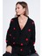 Oversize Fit Çiçekli Düğmeli V Yaka Soft Akrilik Kadın Hırka 4616192 1
