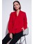 Regular Fit Bağlama Detaylı V Yaka Gömlek Bayan Gömlek 611GO0202 1