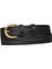 Deri Gold Tokalı Örgü Desenli Siyah Ince Kadın Kemeri, 3Cm=3Cm-Kdn-02 4