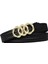 Deri Gold Örgü Tokalı 3 cm Örgü Desenli Siyah Kadın Kemeri; Pantolon Kemeri=3cm-Kdn-45 1