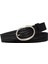 Deri Mat Gümüş Oval Tokalı Örgü Desenli Siyah Ince Kadın Kemeri 3 Cm=3cm-Kdn-39-Nik.ov 5