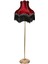 Bordo ve Siyah Saçaklı Vintage Lambader, Metal Ayaklı, Şık Tasarım 1