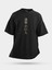 Oversize Attack On Titan Eren Baskılı Unisex Tişört Siyah 2