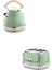 2 Yıl Vintage Kettle ve Iki Hazneli Ekmek Kızartma Makinesi Yeşil 50 Hz Bej 220 - 240 V 2000 W ve A 1
