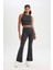 Fit Crop Bisiklet Yaka Modal Sporcu Basic Düz Atlet D6038AX24AU 2